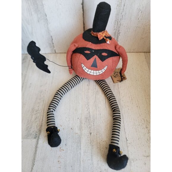 Vintage unique pumpkin sitting trick or treat plush home decor spooky Halloween - Picture 1 of 8